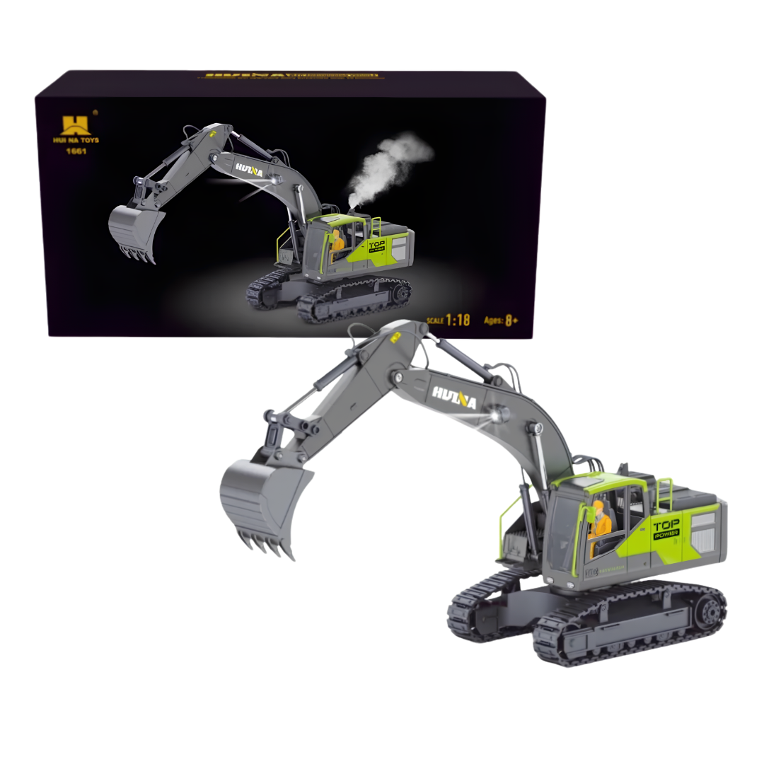 HUINA 1661 1:18 Scale RC Excavator - Die-Cast Metal Construction