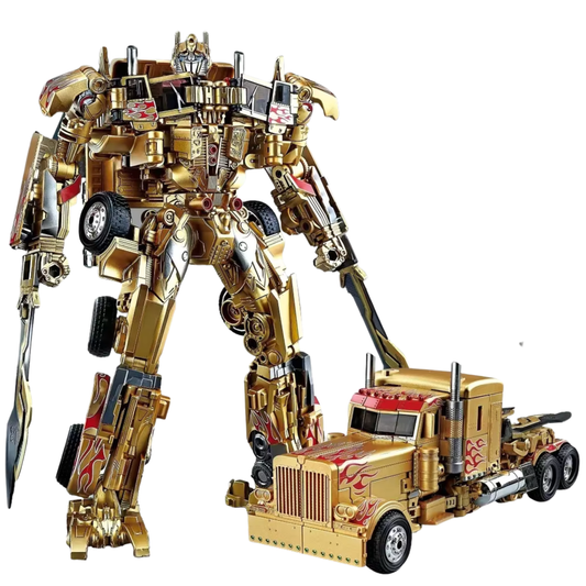 Heroic Leader Gold Metal Version Transforming Robot Action Figure 30CM
