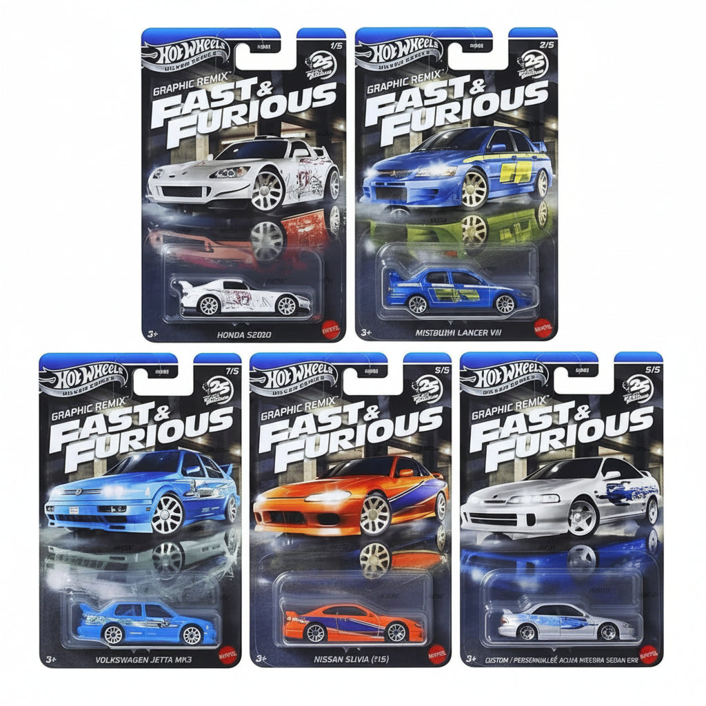 Hot Wheels HNR88-9C6L Fast & Furious Graphic Remix 5 pcs set