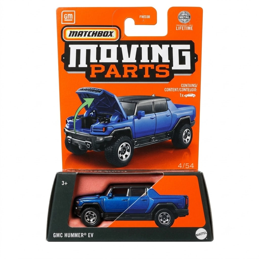 Matchbox Moving Parts - GMC Hummer EV Blue Diecast Car 1:64 Scale Collectible Models