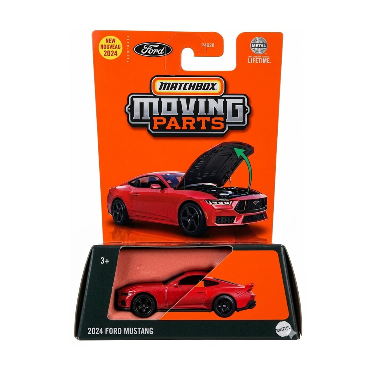 Matchbox Moving Parts Ford Mustang Red Diecast Car 1:64 Scale Premium Collectible