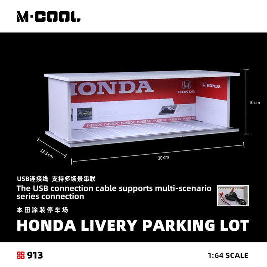 Side profile of the 30cm MoreArt MC914913 parking lot diorama ready for retail stock wholesale orders