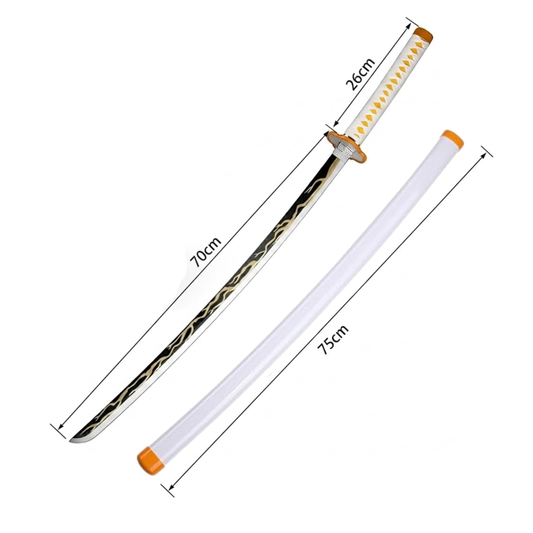 Demon Slayer Cosplay Sword | Zenitsu Agatsuma Nichirin Katana Replica Sword with LED Light and USB Charging