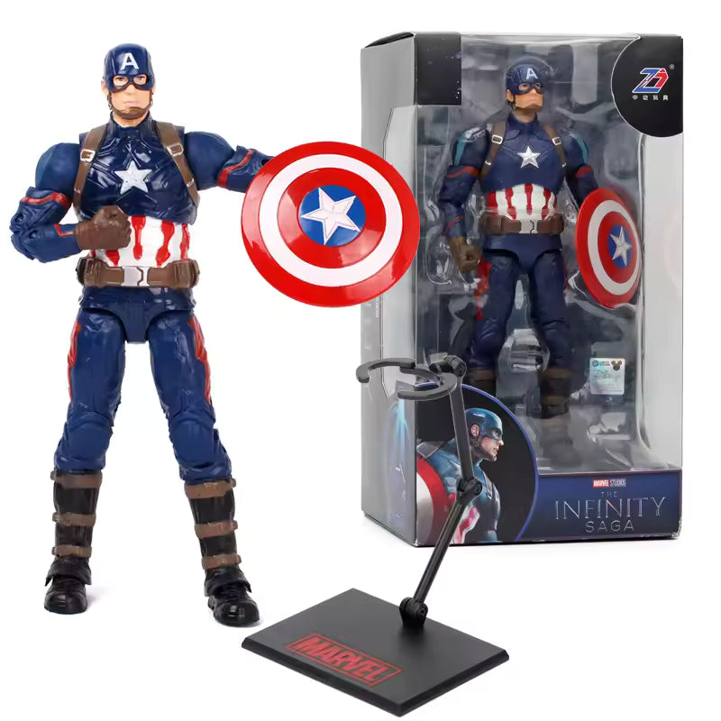 ZD Toys Captain America | 7 Inch Action Figure | The Infinity Saga | Avengers Endgame Suit | Shield & Accessories