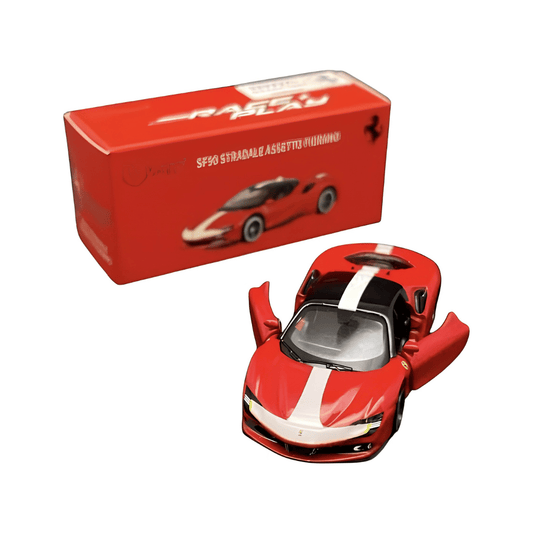 Overhead view of the Bburago Ferrari SF90 Stradale Assetto Fiorano diecast car for bulk orders across India