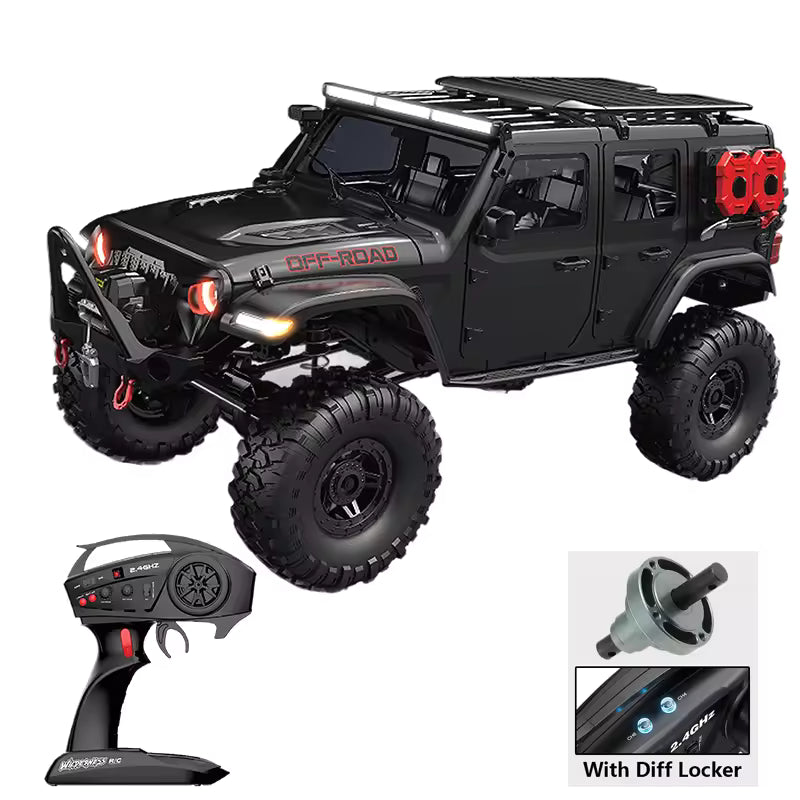 HB R1016-1 1:10 Jeep Rubicon Black 4WD Off-Road Rock Crawler RC Car