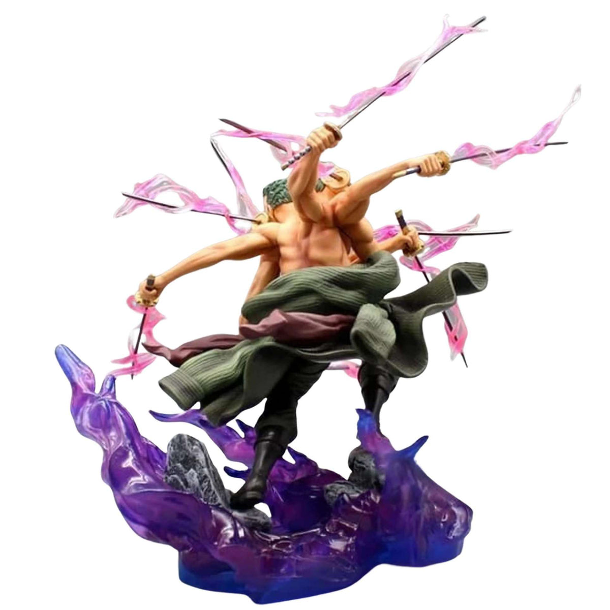 Nine sword style manifestation details on the Roronoa Zoro figure for comic and toy shop inventory