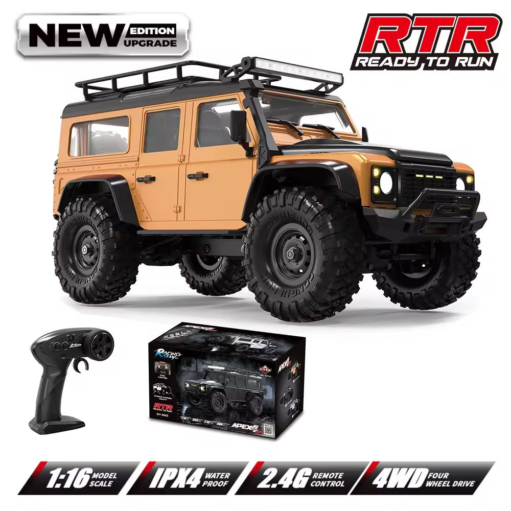 HB-R1607 1/16 Defender RC Climbing Car 2.4G 4WD Off Road Racing Car 15KM/H High Speed Vehicle With Lights