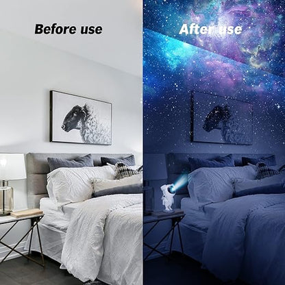 Astronaut Galaxy Projector Night Light – 360° Rotating