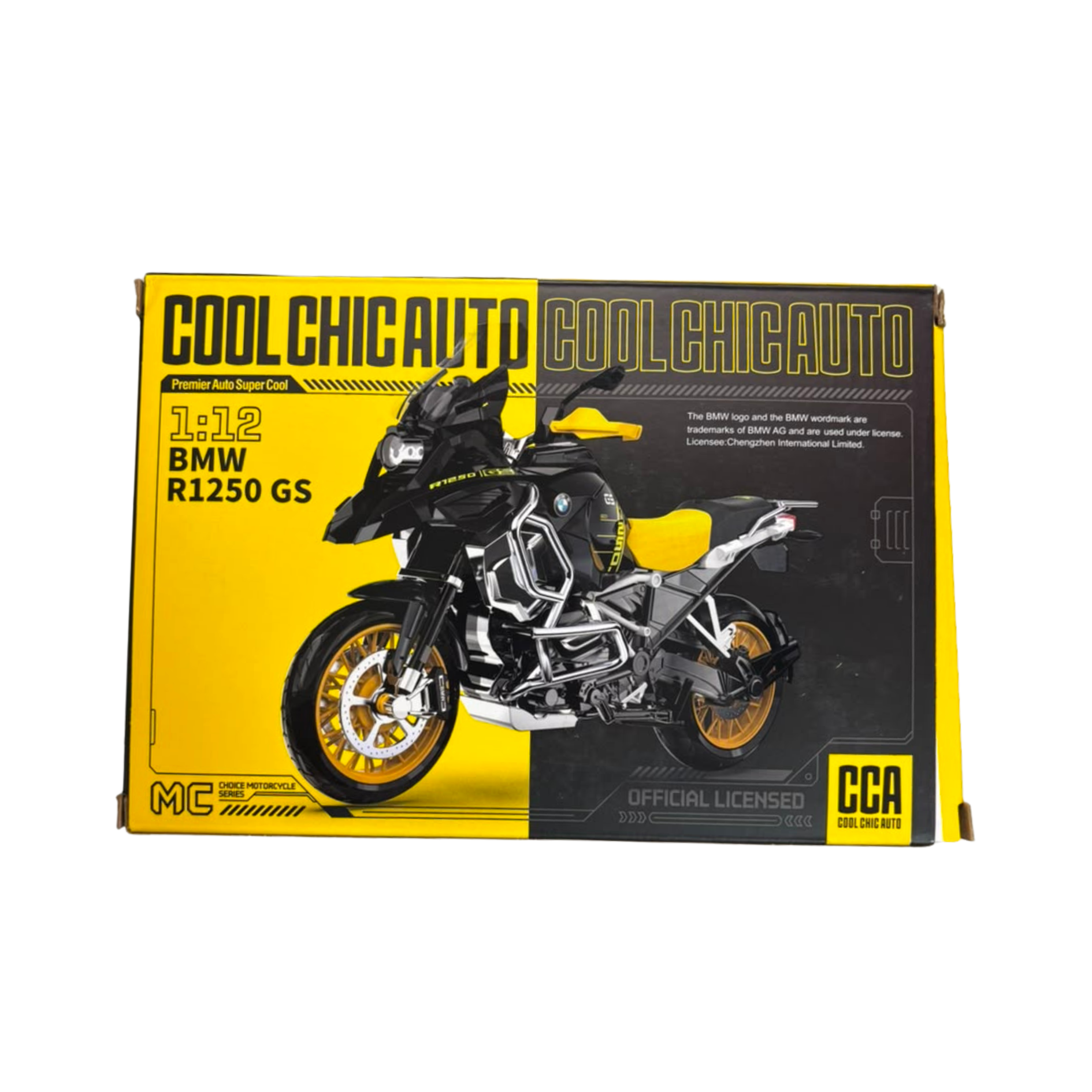 1:12 scale BMW adventure motorcycle model