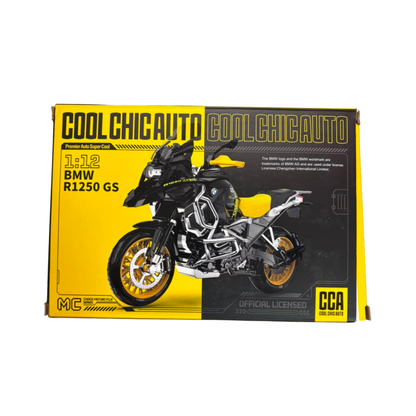 1:12 scale BMW adventure motorcycle model