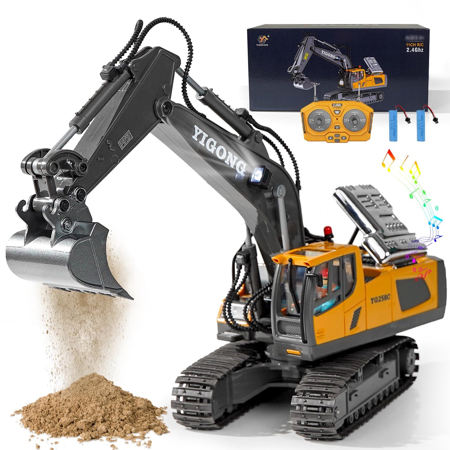 1:24 11-Channel  Remote Control (R/C) Excavator