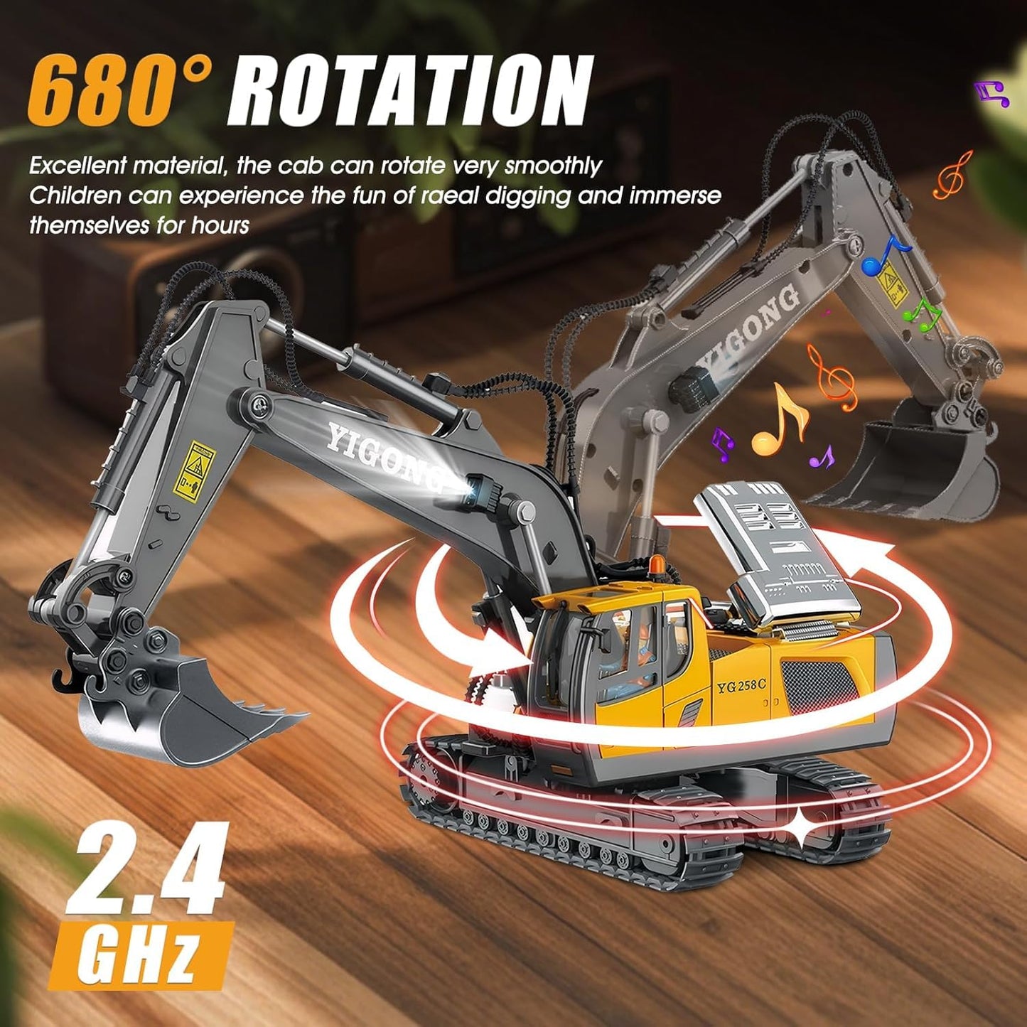 1:24 11-Channel  Remote Control (R/C) Excavator