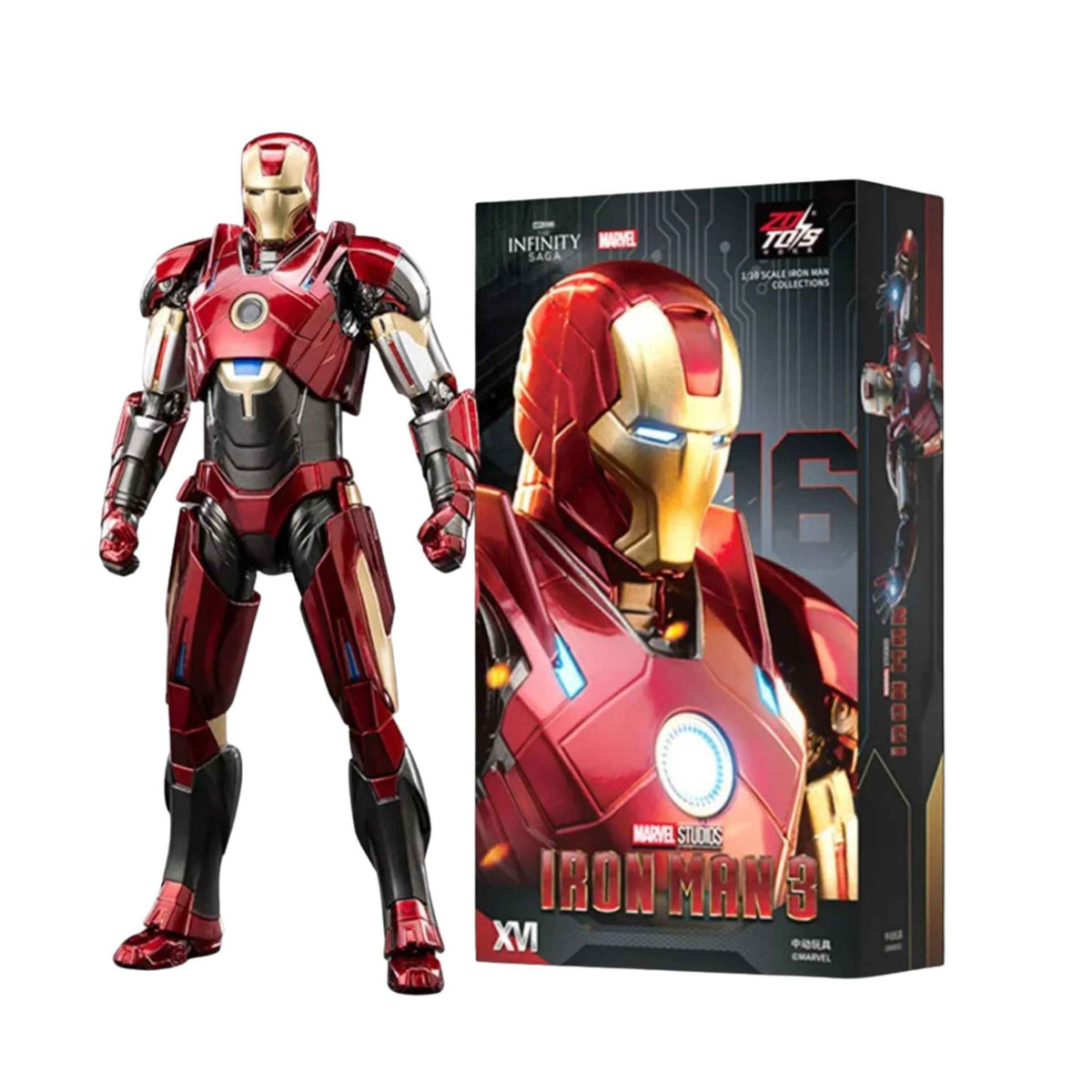 ZD Toys | Iron Man Mark 16 (XVI) | 22.3 cm | Red & Gold | 1:10 Scale
