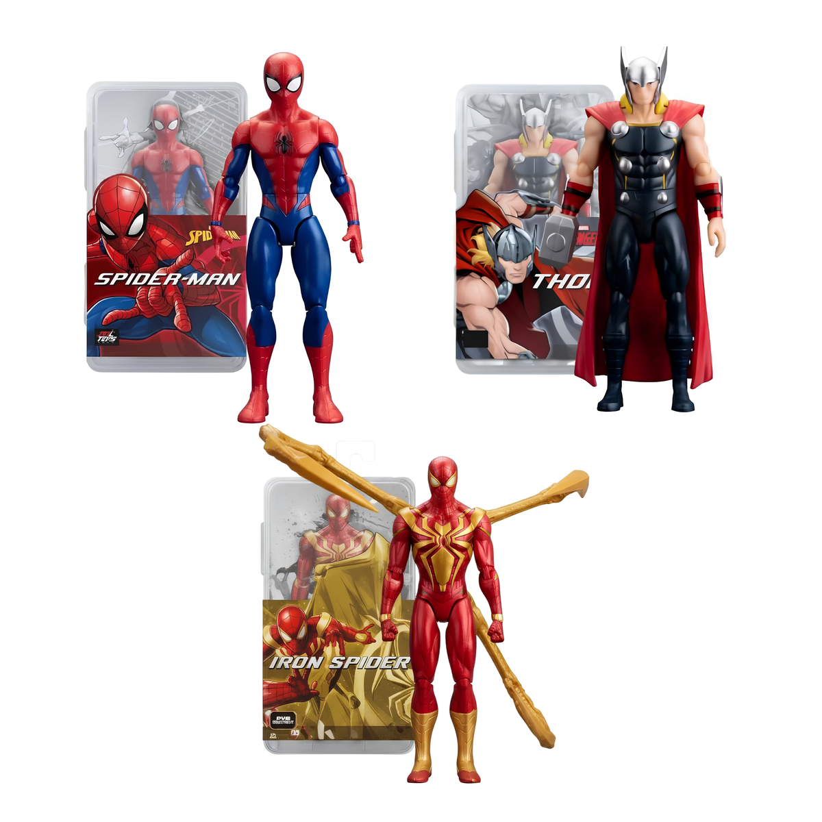 ZD Toys | 3 Piece Set | 20CM Marvel Avengers | Spider-Man | Thor | Iron Spider | Plastic Box | [Per Piece - Rs745]