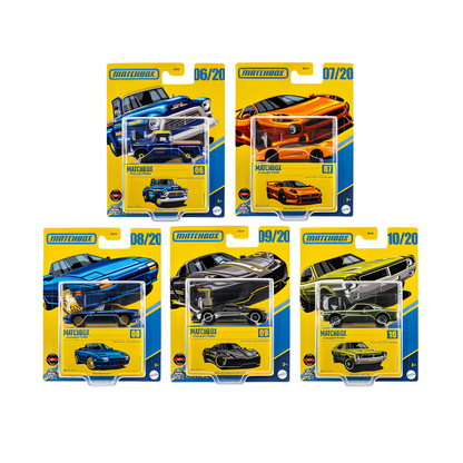 Matchbox | GBJ48 B | Theme Assortment | 8 Piece Box | 1:64 Diecast Cars | Per Piece Rs. 508