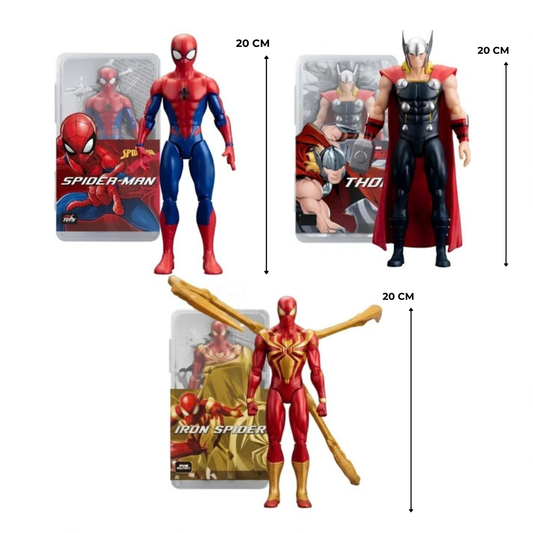 ZD Toys | 3 Piece Set | 20CM | Marvel Avengers | Spider-Man | Thor | Iron Spider | Plastic Box | [Per Piece - Rs705]