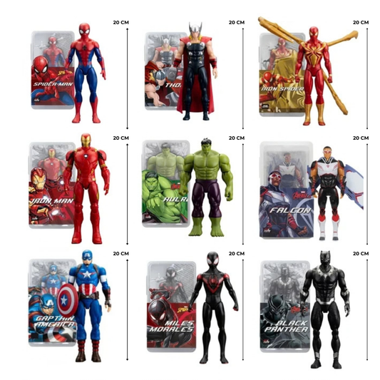ZD Toys | 9 Piece Set | BIG SIZE | 20CM Marvel Avengers | Spider-Man | Thor | Iron Spider | Iron Man | Hulk | Falcon | Captain America | Miles Morales | Black Panther | Per Piece - Rs705