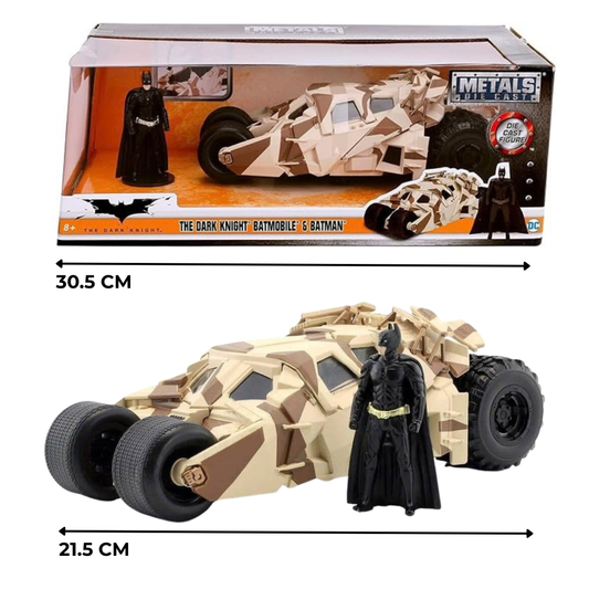 JADA | 21 CM |Camouflage Tumbler Batmobile & Batman | 1:24 Scale | JD98543 | Diecast Model Car