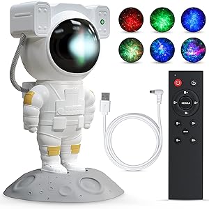 Astronaut Galaxy Projector Night Light – 360° Rotating
