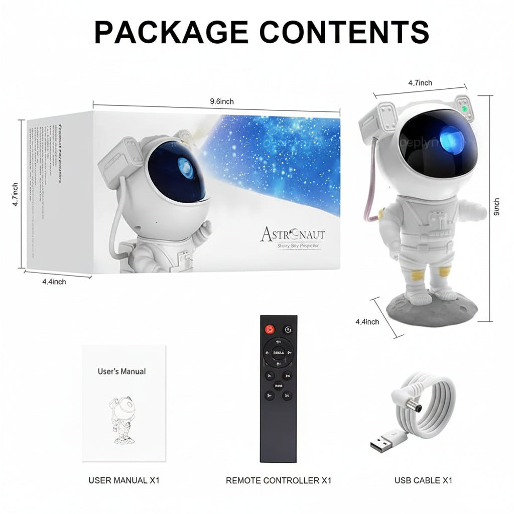 360 adjustable astronaut night light projector for bedroom