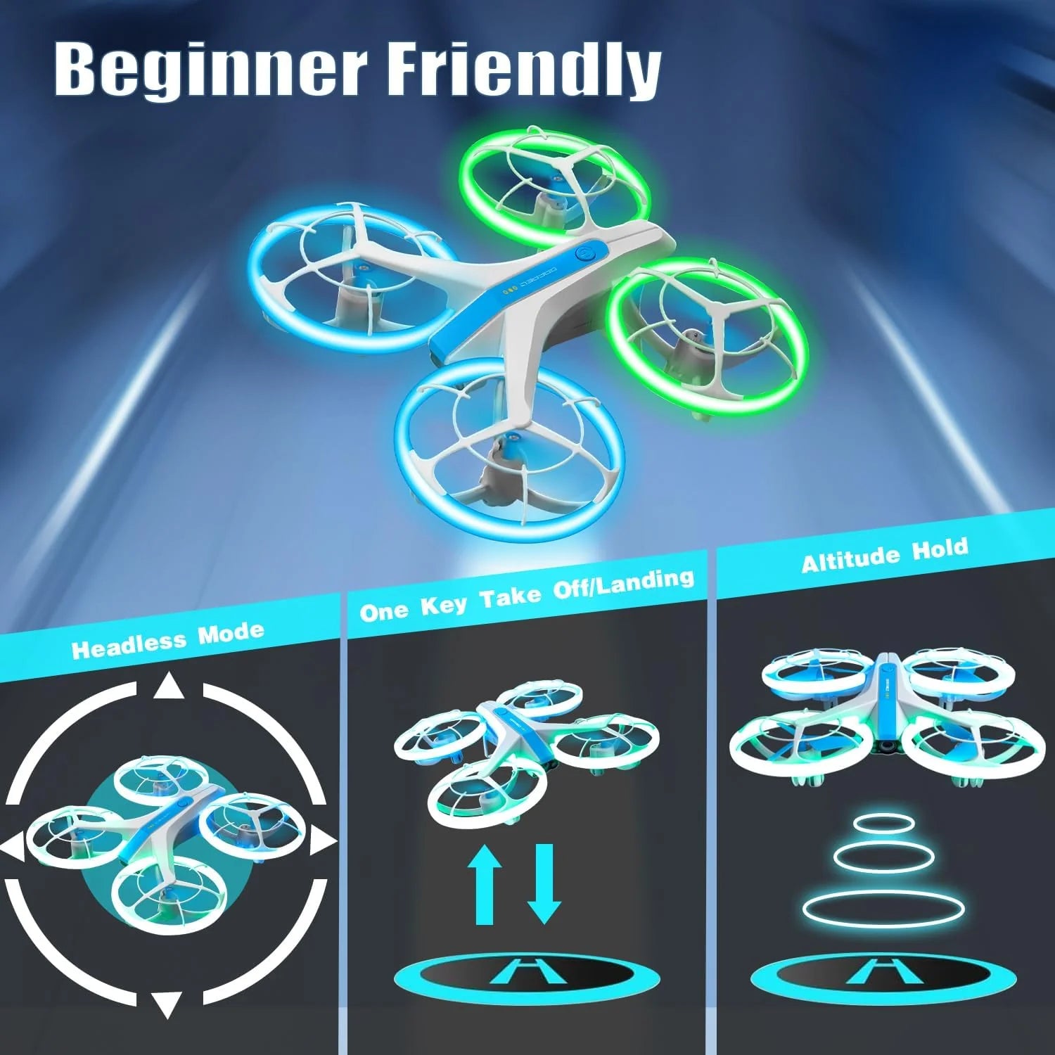 4DRC V33 beginner RC drone with propeller guards