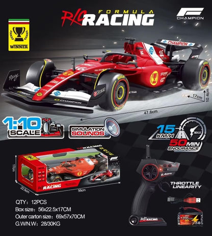 Jimyog 1:10 F1 Ferrari RC Racing Car High Speed 15KM/H with Simulation sounds and a 2.4GHz Controller