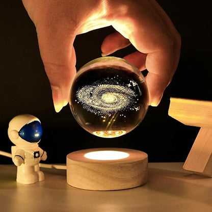 3D Galaxy Crystal Ball LED Night Lamp