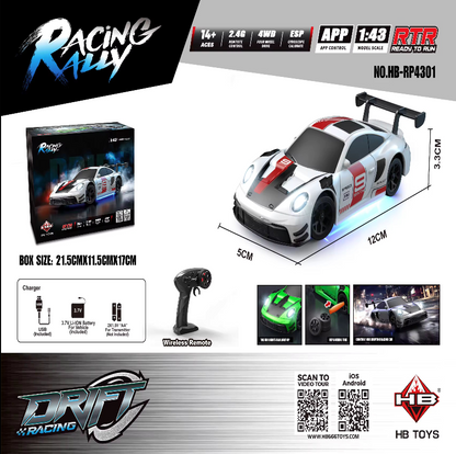 HB Toys RP4301 1:43 Porsche 911 GT3 R RC Drift Car