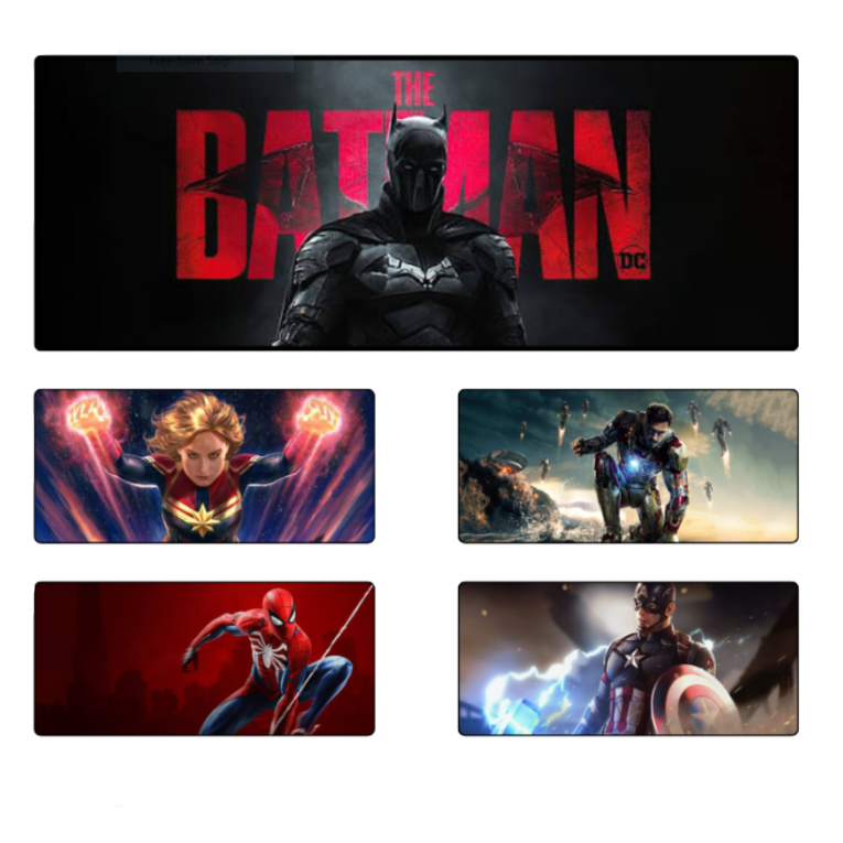 6 PCS Mixed Design Marvel & DC Superhero Gaming Mouse Pad Combo | Extended Anti-Slip Desk Mat for Gaming, Office & Laptop