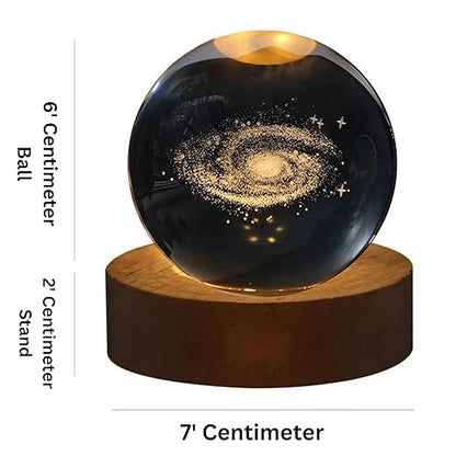 3D Galaxy Crystal Ball LED Night Lamp