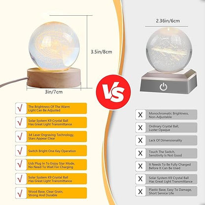 3D Galaxy Crystal Ball LED Night Lamp