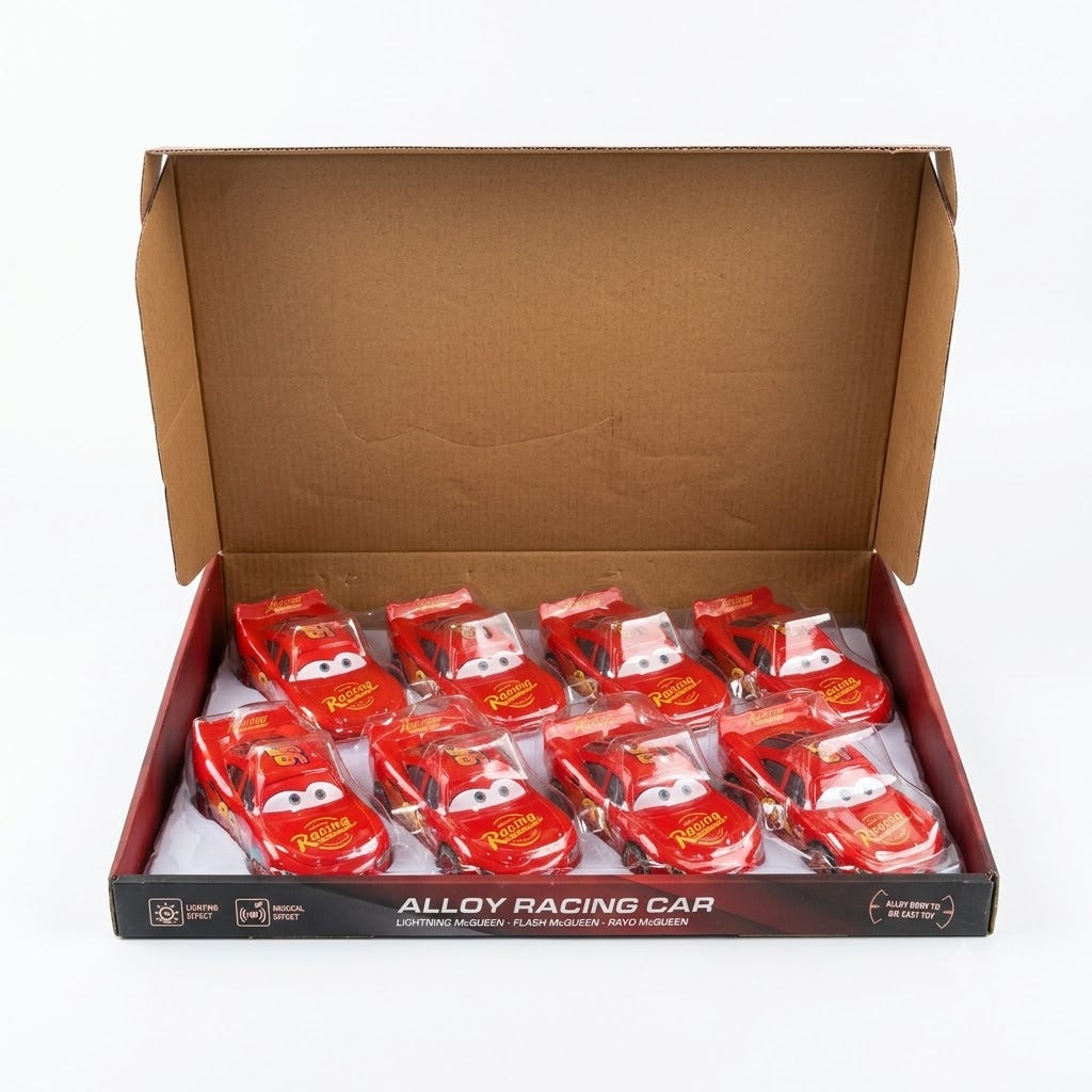 8-Piece McQueen-Inspired Alloy Racing Car Collection Set | Die-Cast Cartoon Racing Cars