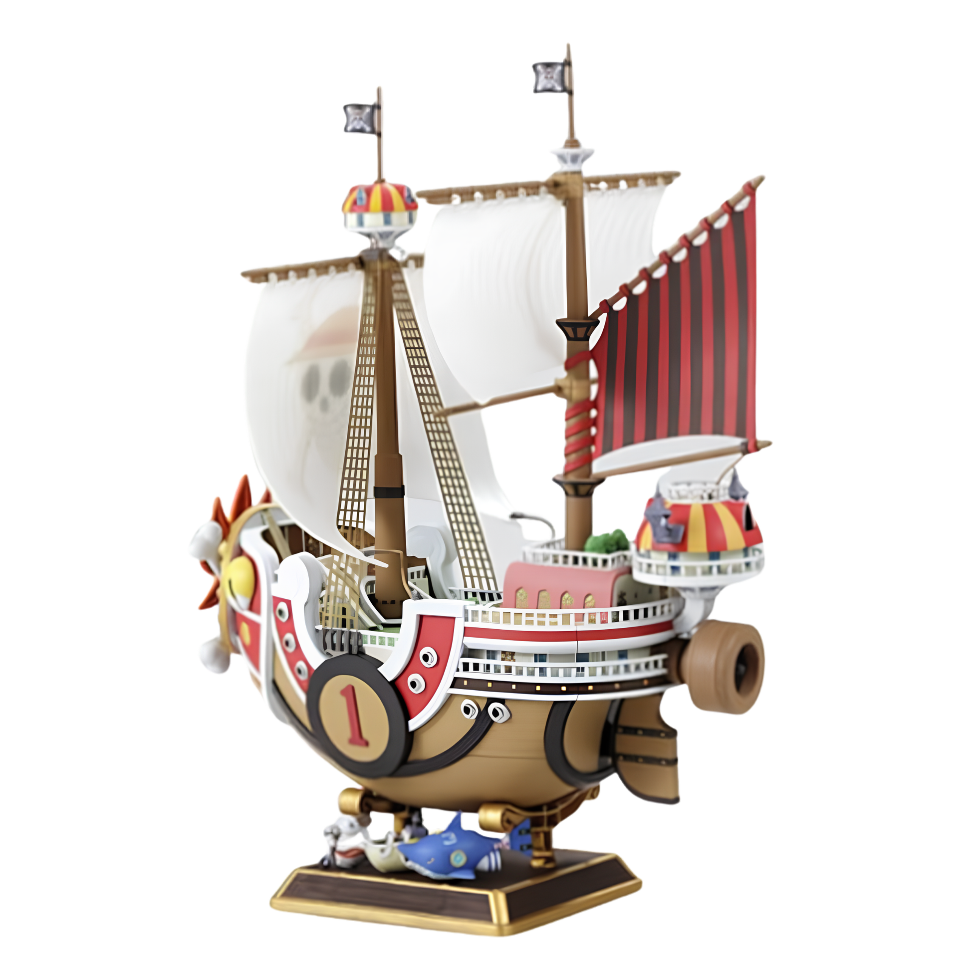 Anime pirate ship display model with realistic sails