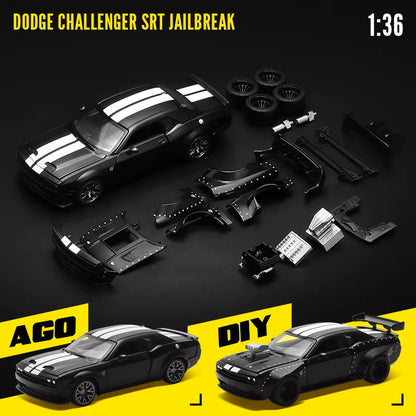 CCA 1:36 Dodge Challenger Modified Sports Diecast Car DIY Model