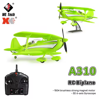 WLtoys A310 Beech D17S RC Airplane 4CH Brushless 3D/6G with 6-Axis Gyro – 1 Battery