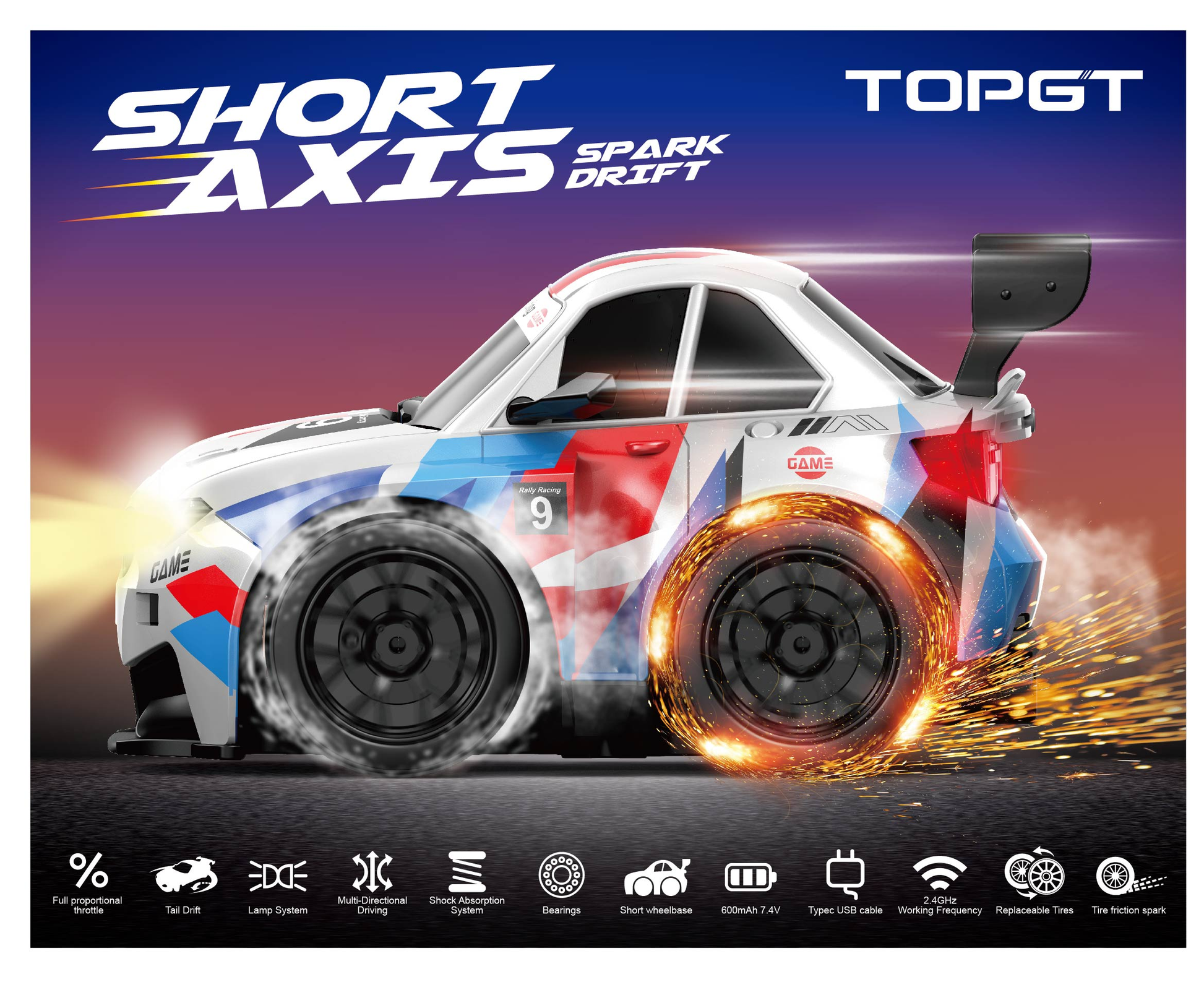 BMW Short Axis Spark Drift High-Speed Remote Control Toy