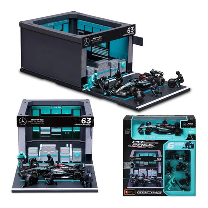 Bburago Mercedes-AMG Petronas F1 diorama collectible