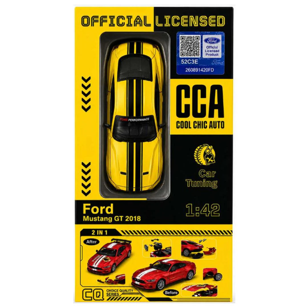 CCA 67119 Ford Mustang GT 1:42 alloy diecast car model
Ford Mustang GT assembled diecast model with opening doors and hood