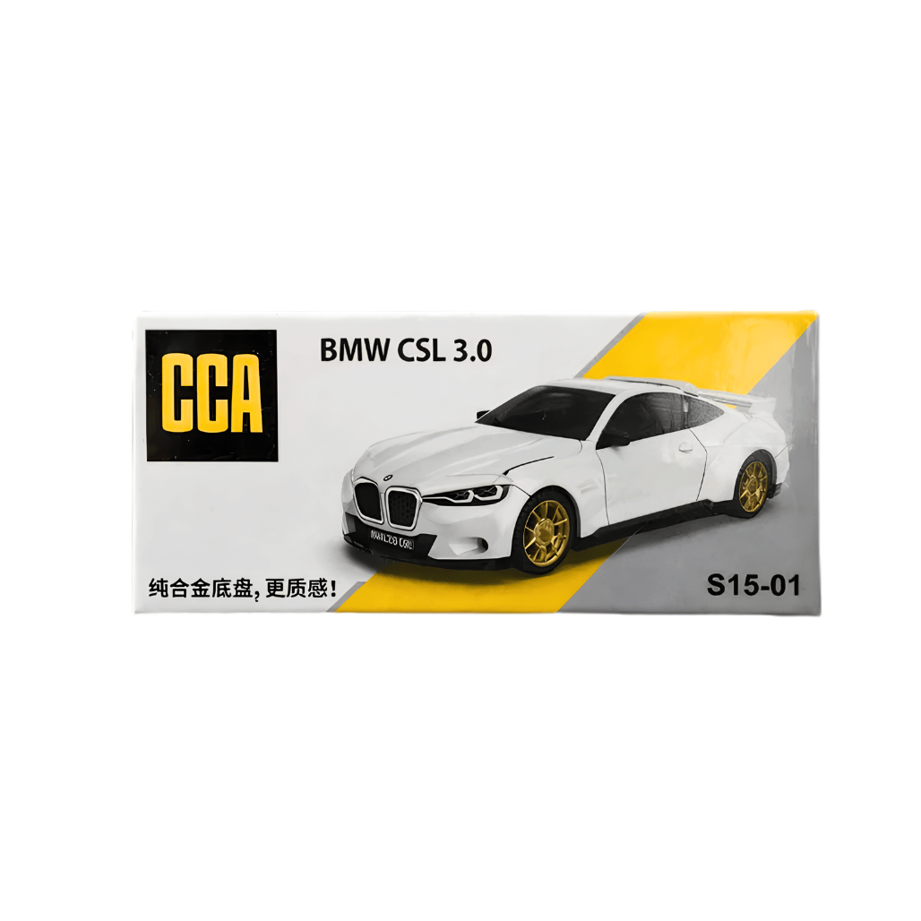 CCA S15-01 BMW CSL 3.0 White 1:64 Scale Diecast Model Car