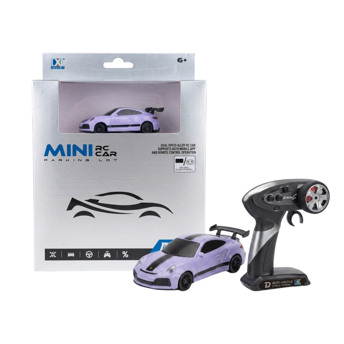 CXL Mini RC Car purple 1:64 scale with 2.4GHz remote controller