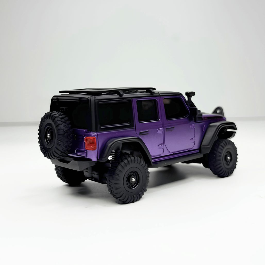 Close up view of the mini RC crawler for commercial distributor wholesale pricing and display
