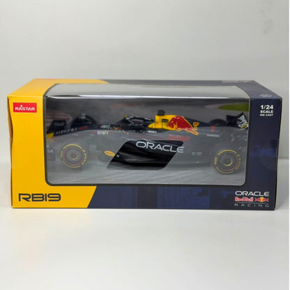Collector window box packaging of the Rastar RB19 Oracle Red Bull diecast car supplied for pan India wholesale