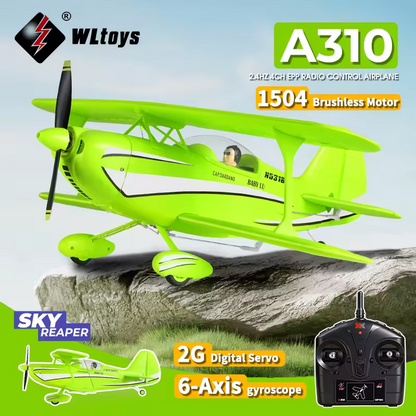 WLtoys A310 Beech D17S RC Airplane 4CH Brushless 3D/6G with 6-Axis Gyro – 1 Battery
