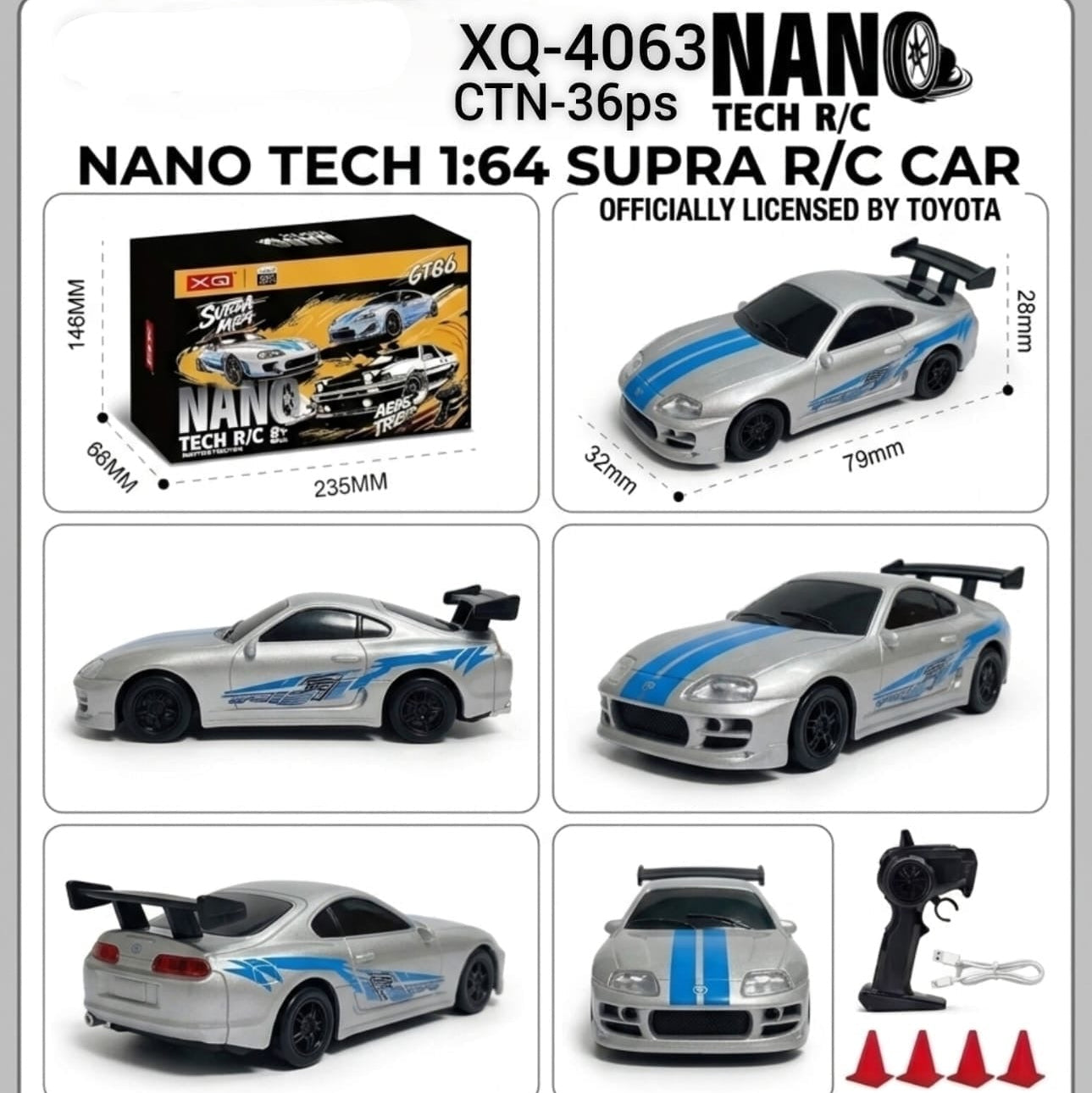 XQ - Nano Tech 1:64 scale officially licensed Nissan Skyline R/C car