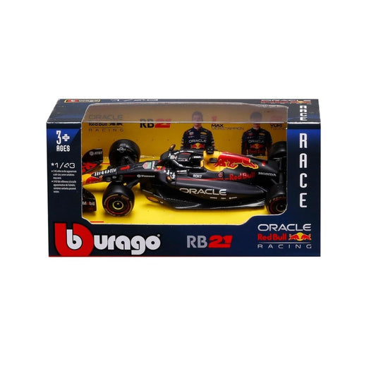 Front nose and wing view of the Bburago RB21 Red Bull Racing diecast F1 car for wholesale store inventory