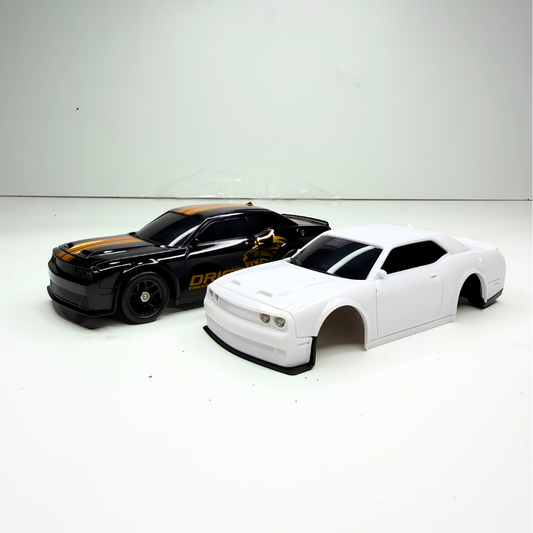 Front perspective view of the black HB Toys HB-RP4307 Dodge Challenger for wholesale store inventory