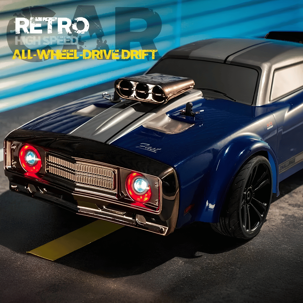 Front perspective view of the blue Suchiyu SCY-16303 Hurricane RC car for wholesale store inventory restocking across India