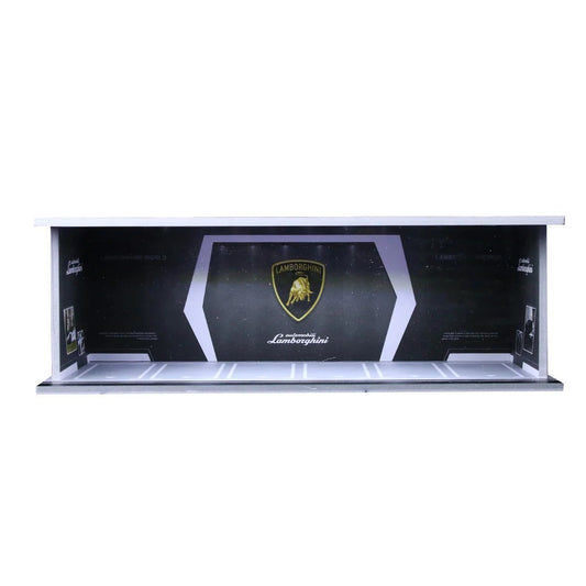 Front view of the M-Cool MC914924 Lamborghini parking lot diorama display for wholesale store inventory