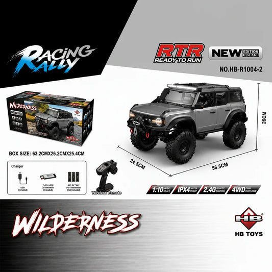 HB Toys R1004-2 1:10 Ford bronco Dark Grey Upgraded version RC crawler